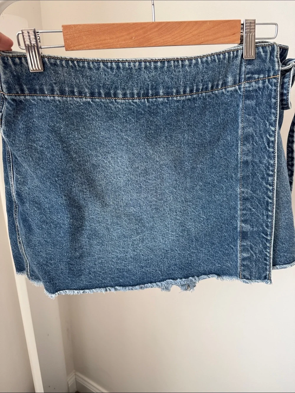 Altar'd State Denim Wrap Skort in Blue Size XL